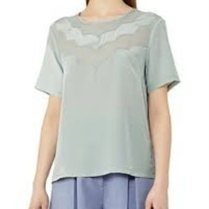 Reiss Hartley Silk Scallop Top